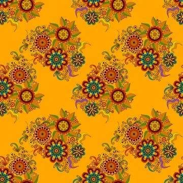 Abstract Floral Seamless Background Stock Illustration