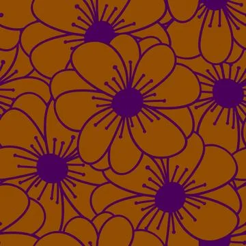 Abstract floral seamless flowers pattern for wrapping paper and fabrics and.. Illustrazione stock
