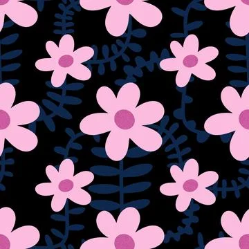 Abstract floral seamless flowers pattern for wrapping paper and fabrics and.. Illustrazione stock