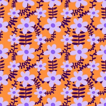 Abstract floral seamless flowers pattern for wrapping paper and fabrics and.. Illustrazione stock