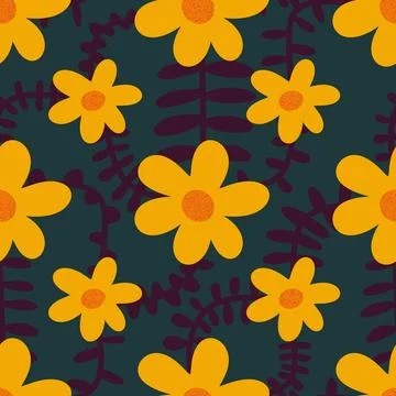Abstract floral seamless flowers pattern for wrapping paper and fabrics and.. Illustrazione stock