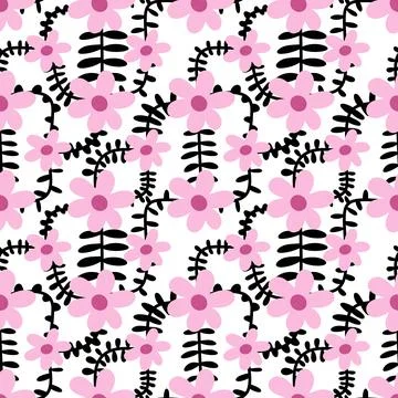 Abstract floral seamless flowers pattern for wrapping paper and fabrics and.. イラスト素材