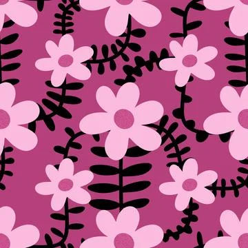 Abstract floral seamless flowers pattern for wrapping paper and fabrics and.. Illustrazione stock