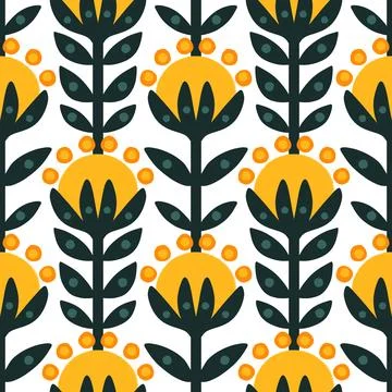Abstract floral seamless flowers pattern for wrapping paper and fabrics and.. Stock Illustration