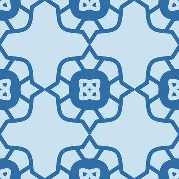 Abstract floral seamless pattern on blue background, patchwork textile design Stockillustratie