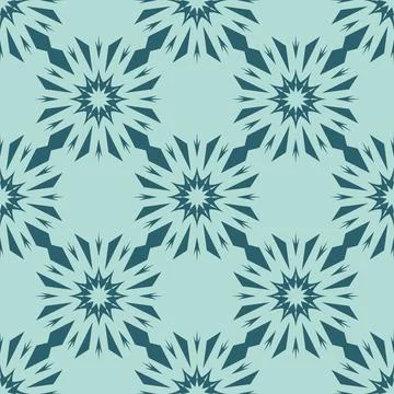 Abstract floral seamless pattern on blue background, patchwork textile design Stockillustratie