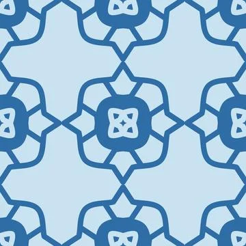 Abstract floral seamless pattern on blue background, patchwork textile desi.. Illustrazione stock