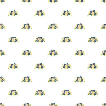 Abstract floral seamless pattern with blue and yellow flowers Stock Illustration
