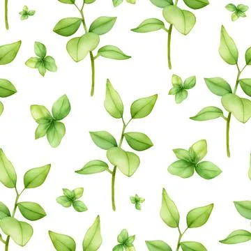 Abstract floral seamless pattern. Branch with leaves. Nature summer garden Stock Illustration