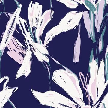 Abstract Floral seamless pattern design for fashion and home textiles, grap.. Stock Illustration