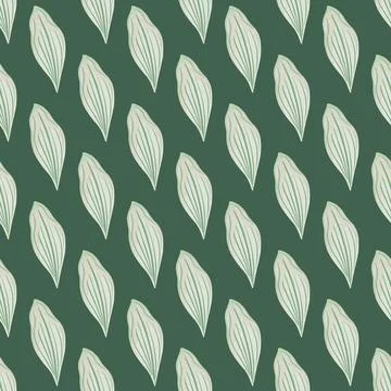 Abstract floral seamless pattern with doodle leaf elements print. Light blue  Stock Illustration
