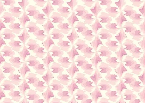 Abstract floral seamless pattern with dots and drawn watercolor texture Stock Illustration