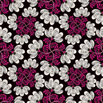 Abstract floral seamless pattern. Geometric floral ornament Stock Illustration