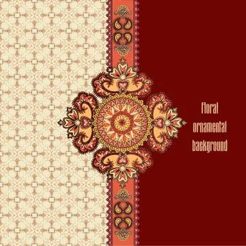 Abstract floral seamless pattern Geometric ornamental background Stock Illustration