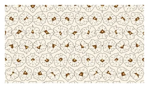 Abstract floral seamless pattern with geometric petal shapes in shades of b.. Stock Illustration