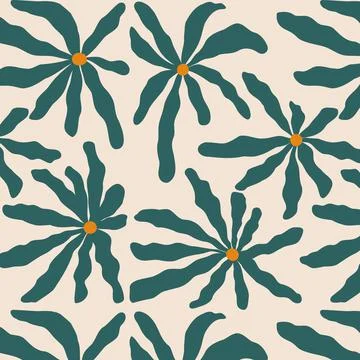 Abstract floral seamless pattern. Hand drawn texture contemporary style for Stock Illustration