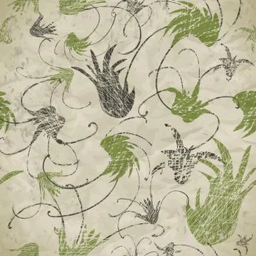 Abstract floral seamless pattern Stock Illustration