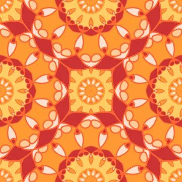 Abstract floral seamless pattern. Lacy mandala background. Stock Illustration
