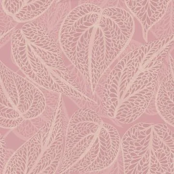 Abstract floral seamless pattern with leaves Swirl floral doodle texture. O.. Stock Illustration