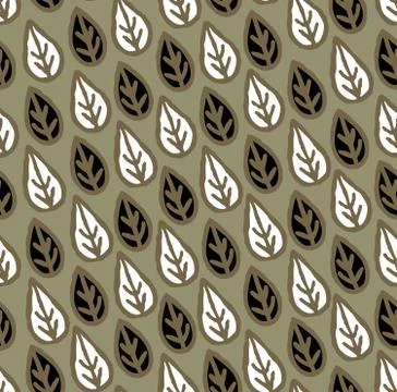 Abstract floral seamless pattern with leaves. Leaf ornament set 스톡 일러스트