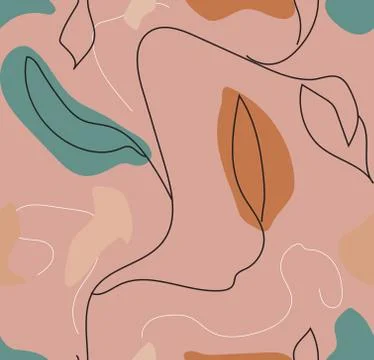 Abstract floral seamless pattern in modern retro hipster style. Vector Stock Illustration