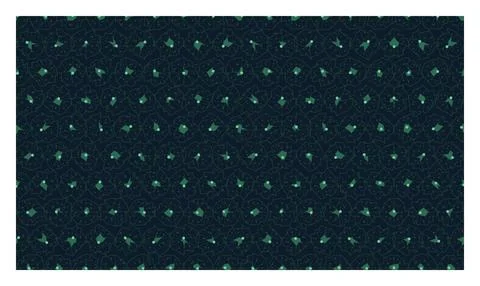 Abstract floral seamless pattern with scattered green shapes on dark backgr.. Stock Illustration