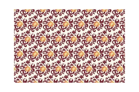 Abstract floral seamless pattern with vintage ikat motifs and botanical elements Stock Illustration