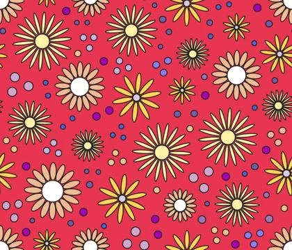 Abstract floral seamless vector background Stock Illustration