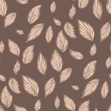 Abstract floral semaless pattern in a shape of a leaf or a petal in brown col Stock Illustration