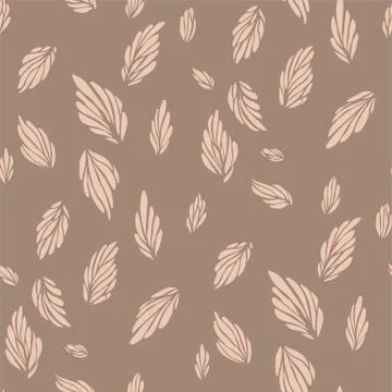 Abstract floral semaless pattern in a shape of a leaf or a petal in brown col Stock Illustration