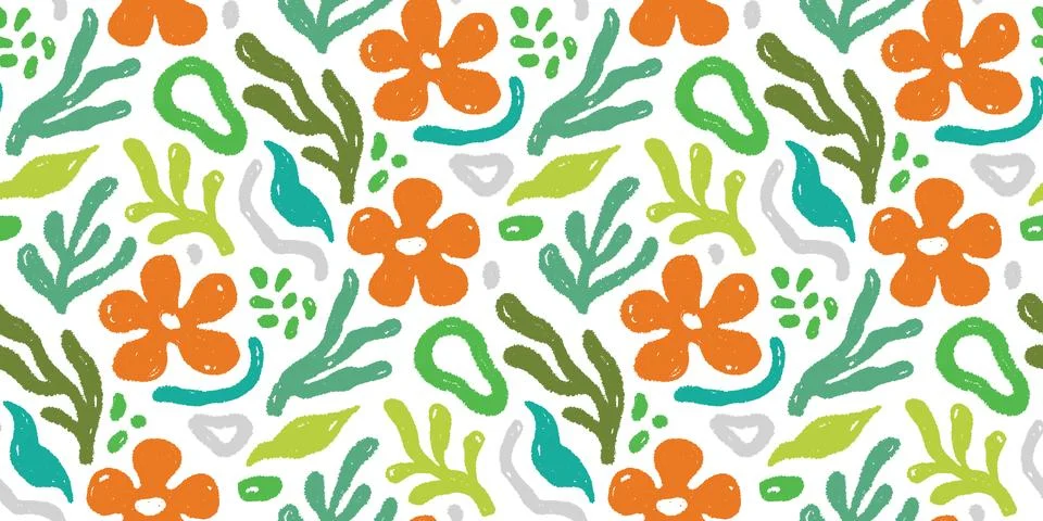 Abstract floral shape seamless pattern. Abstract modern floral leaf texture イラスト素材