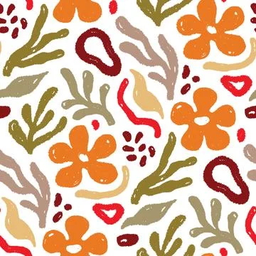 Abstract floral shape seamless pattern. Abstract modern floral leaf texture Stock Illustration