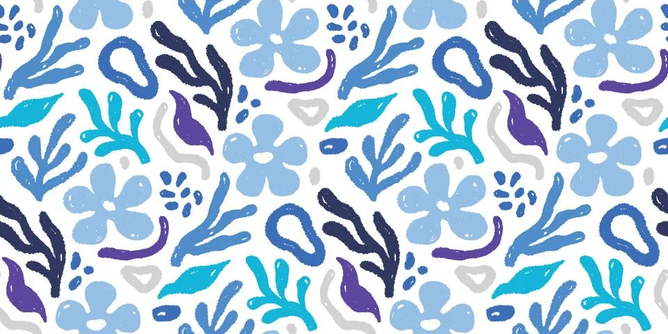 Abstract floral shape seamless pattern. Abstract modern floral leaf texture Stock Illustration