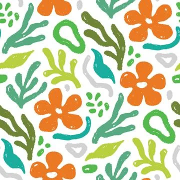 Abstract floral shape seamless pattern. Abstract modern floral leaf texture Stock Illustration