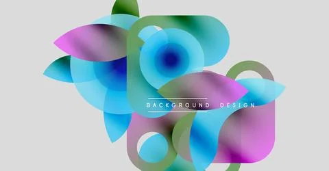 Abstract floral shapes overlap, creating vibrant color gradients. Soft hues Stock Illustration