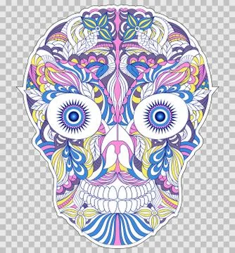 Abstract floral skull Stock Illustration