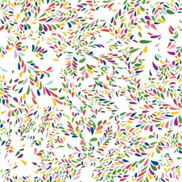 Abstract floral spot pattern Leaves seamless texture. Swirl dot Stock Illustration