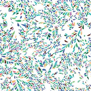 Abstract floral spot pattern Leaves seamless texture. Swirl dot Stock Illustration