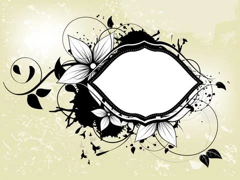 Abstract floral spring background with frame. Abstract vector illustration with Stock Illustration