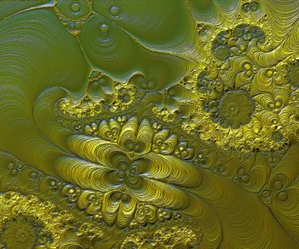 Abstract floral structure in green - 3d illustration Stock Illustration