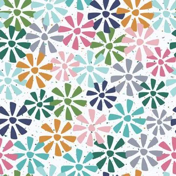 Abstract Floral Textured Seamless Pattern. Venetian Marble Textured Background. Stock Illustration
