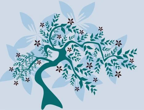 Abstract floral tree Stock Illustration