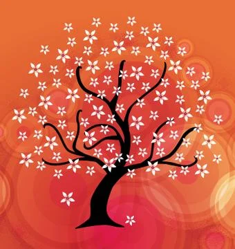 Abstract floral tree Stock Illustration
