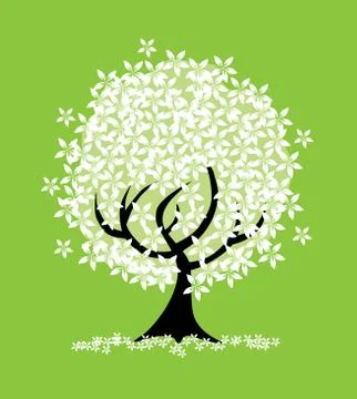Abstract floral tree Illustrazione stock