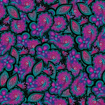 Abstract floral vector on black backround Stock Illustration