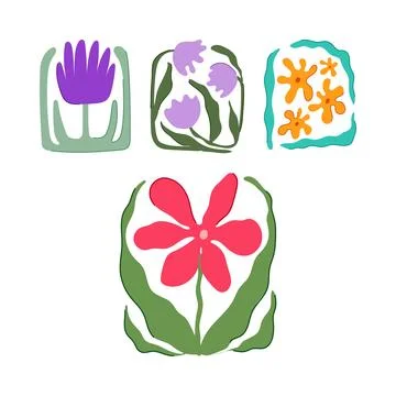 Abstract floral vector elements creating nature botanical pattern Stockillustratie