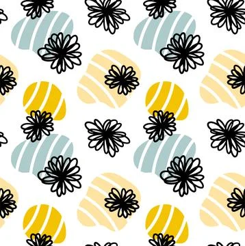 Abstract floral vector seamless pattern 스톡 일러스트