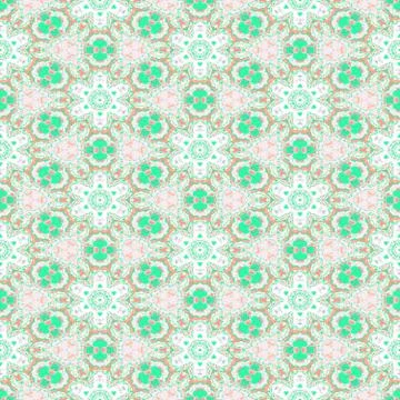 Abstract floral white green pattern Stock Illustration