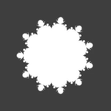 Abstract floral white shape on compact dark gray background Stock Illustration