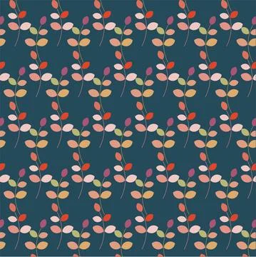 Abstract florial seamless vector pattern on a dark blue background Stock Illustration